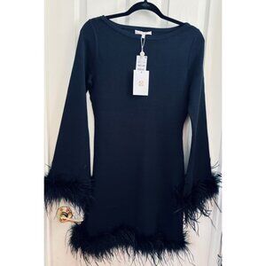 Cocktail Dress -Black - NEW -   Feathered - by  "WAYF"